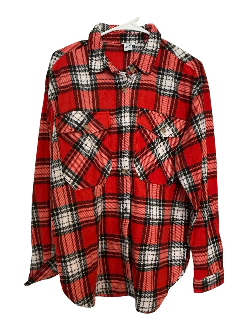 Rue21 Red Black White Plaid Button-Down Shirt